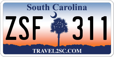 SC license plate ZSF311