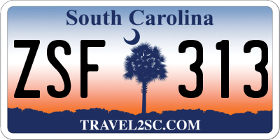 SC license plate ZSF313