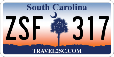 SC license plate ZSF317