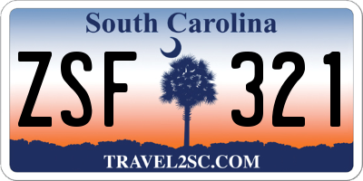 SC license plate ZSF321