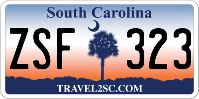 SC license plate ZSF323