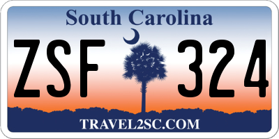 SC license plate ZSF324