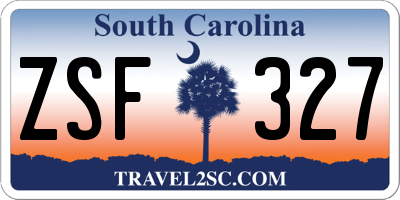 SC license plate ZSF327