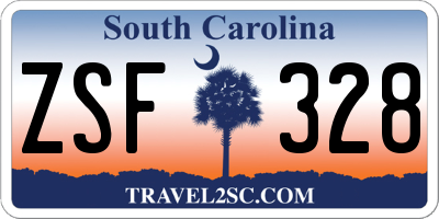 SC license plate ZSF328