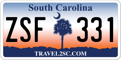SC license plate ZSF331