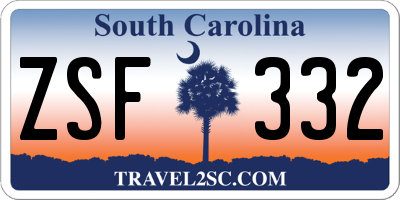 SC license plate ZSF332