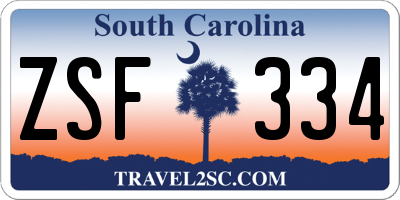 SC license plate ZSF334