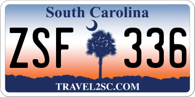 SC license plate ZSF336