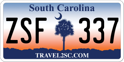 SC license plate ZSF337