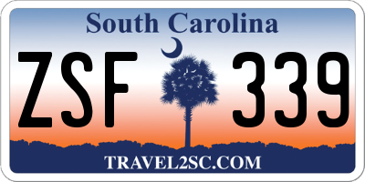 SC license plate ZSF339