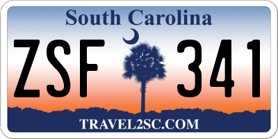 SC license plate ZSF341