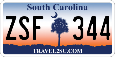 SC license plate ZSF344
