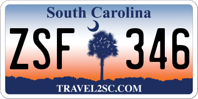 SC license plate ZSF346