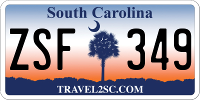SC license plate ZSF349