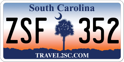 SC license plate ZSF352