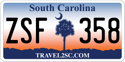 SC license plate ZSF358