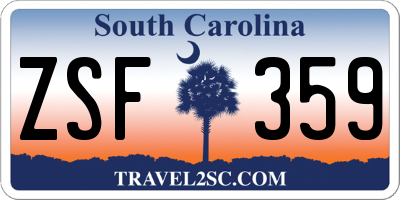 SC license plate ZSF359