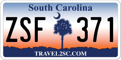 SC license plate ZSF371