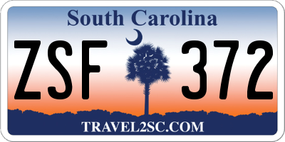 SC license plate ZSF372