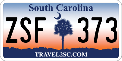 SC license plate ZSF373