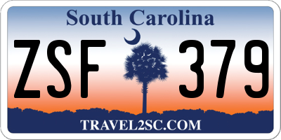 SC license plate ZSF379