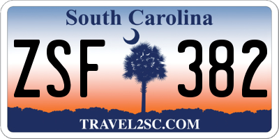 SC license plate ZSF382