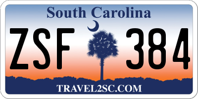SC license plate ZSF384