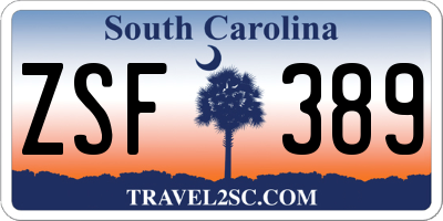 SC license plate ZSF389