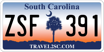 SC license plate ZSF391