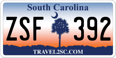 SC license plate ZSF392