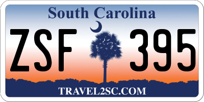 SC license plate ZSF395