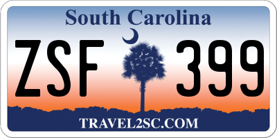 SC license plate ZSF399