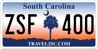 SC license plate ZSF400