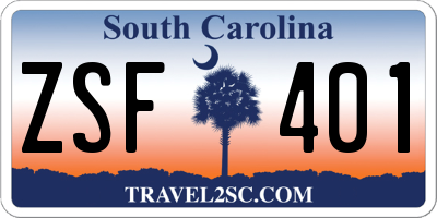 SC license plate ZSF401