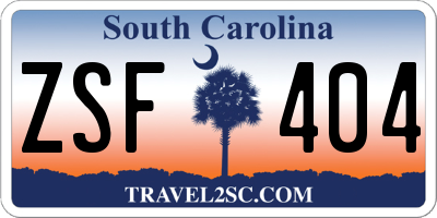 SC license plate ZSF404