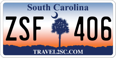 SC license plate ZSF406