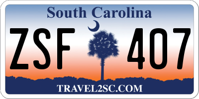 SC license plate ZSF407