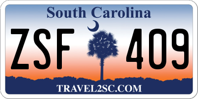 SC license plate ZSF409