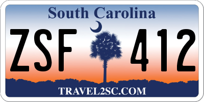 SC license plate ZSF412
