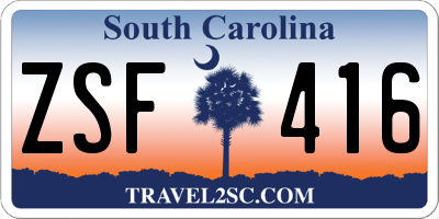 SC license plate ZSF416