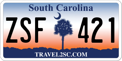 SC license plate ZSF421