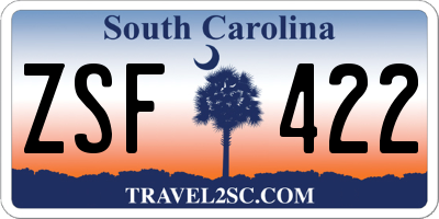 SC license plate ZSF422