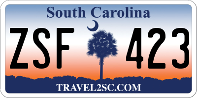 SC license plate ZSF423