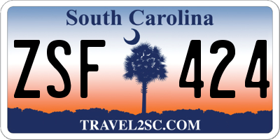 SC license plate ZSF424