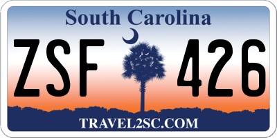 SC license plate ZSF426