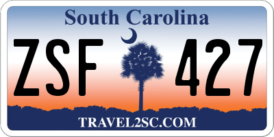 SC license plate ZSF427