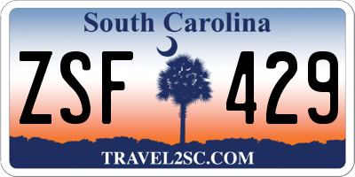 SC license plate ZSF429