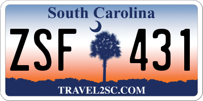 SC license plate ZSF431