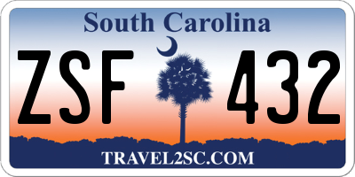 SC license plate ZSF432