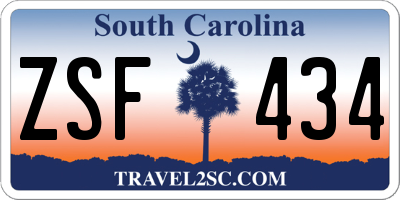 SC license plate ZSF434